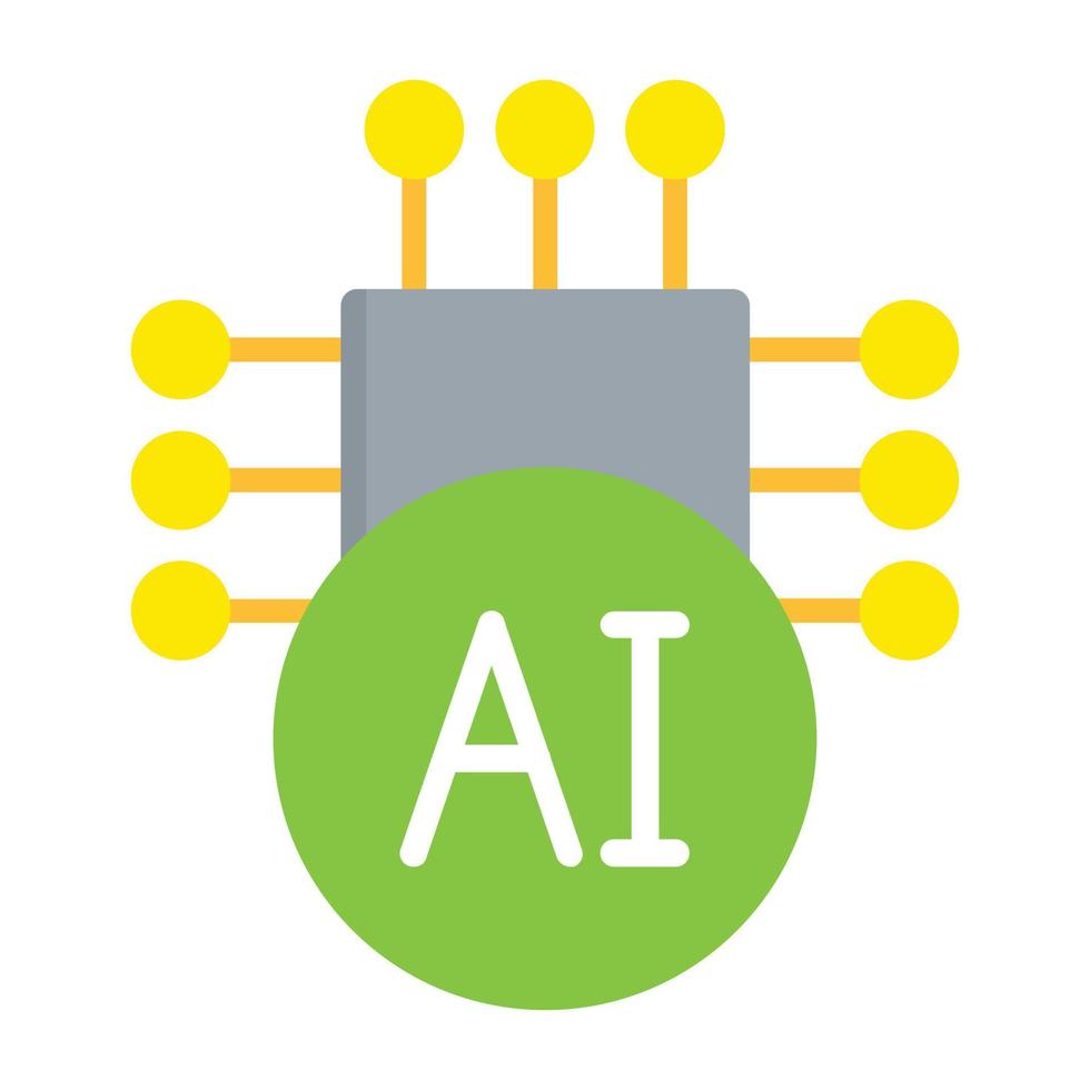 AI Flat Icon vector