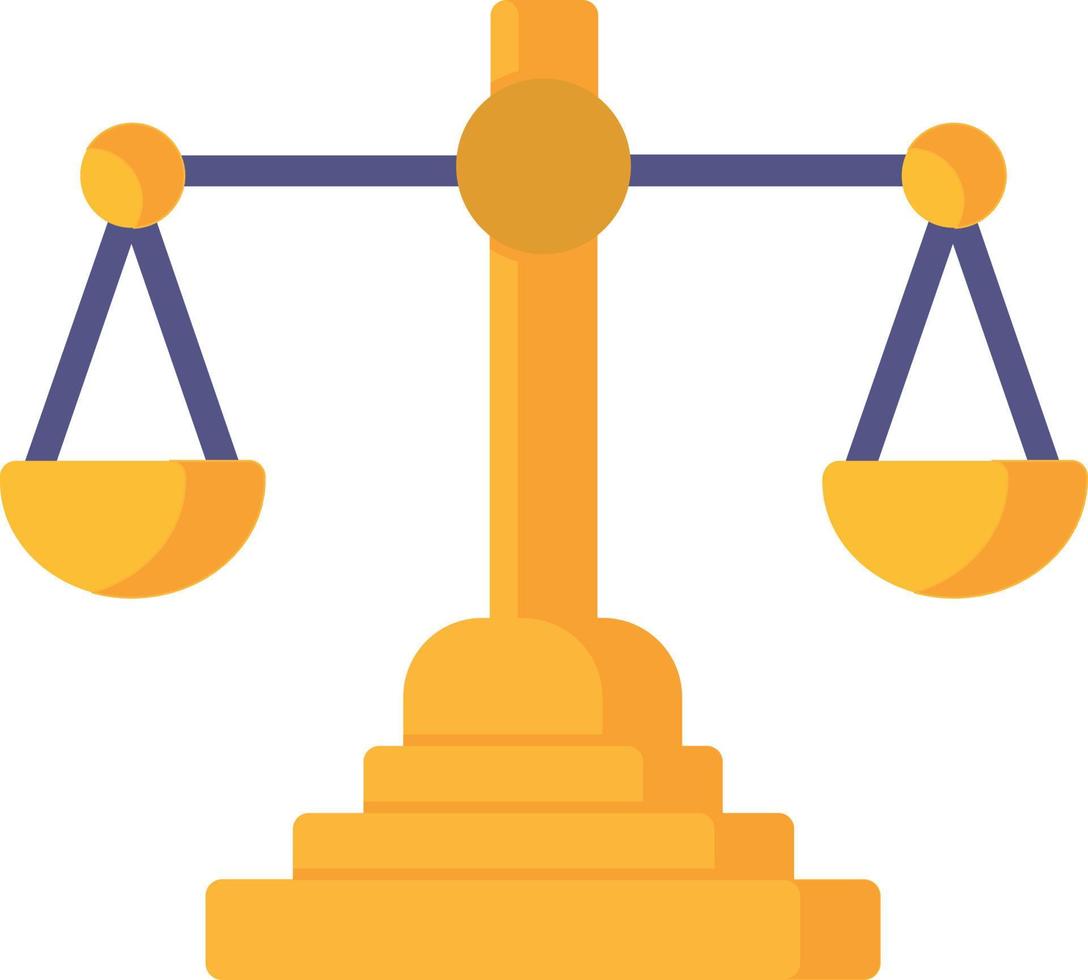 icono plano de escala de justicia vector