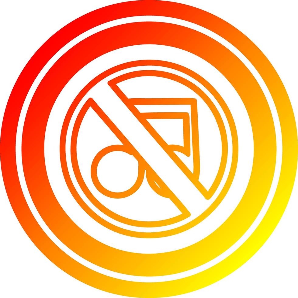 no music circular in hot gradient spectrum vector
