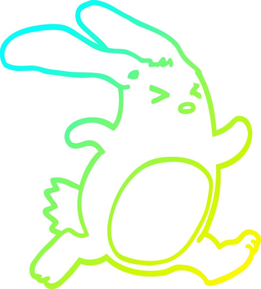 cold gradient line drawing cartoon rabbit vector