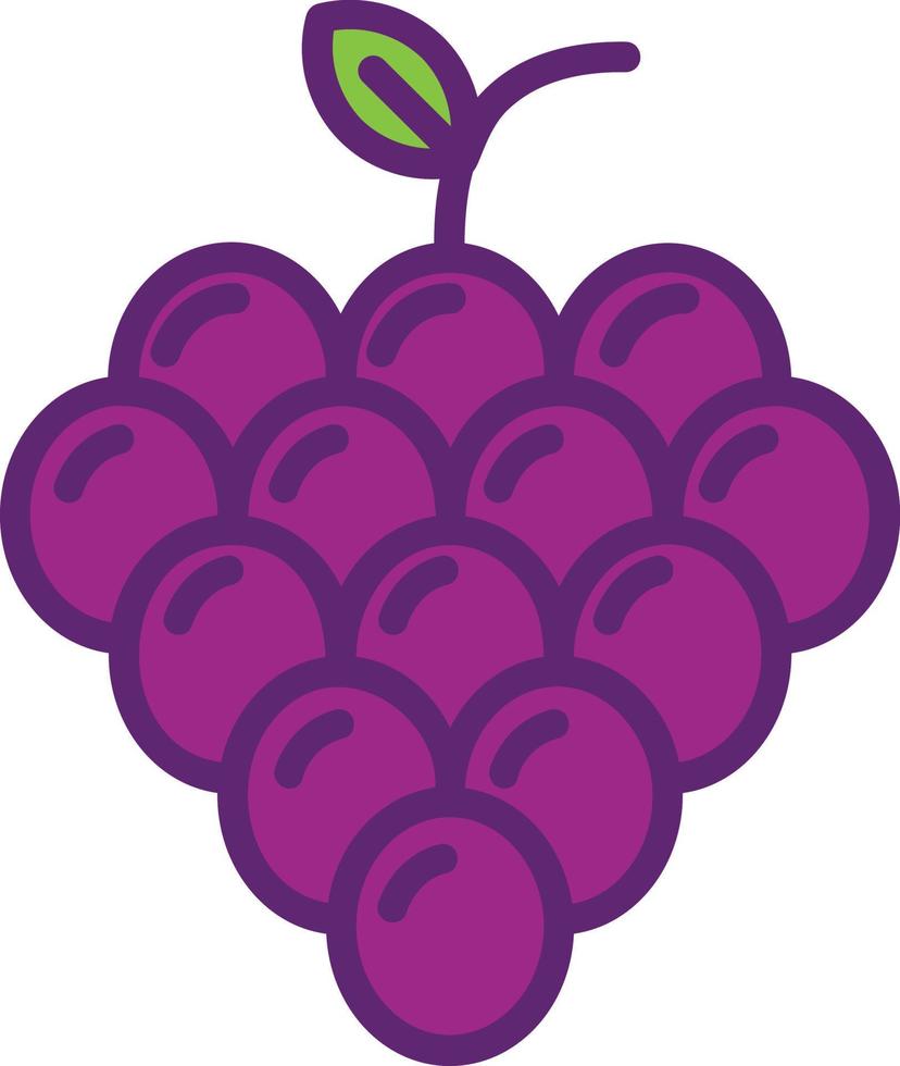 icono plano de uvas vector