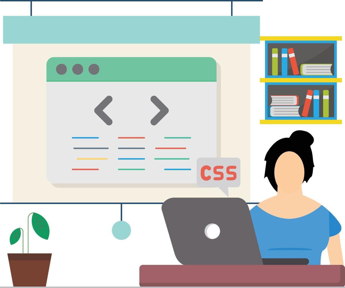 Coding Illustration Design vector