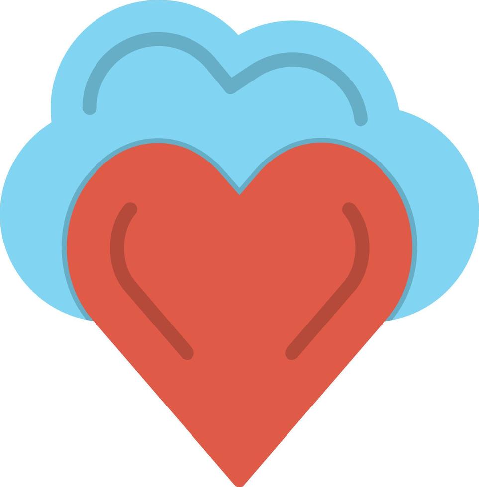 icono plano del corazón vector