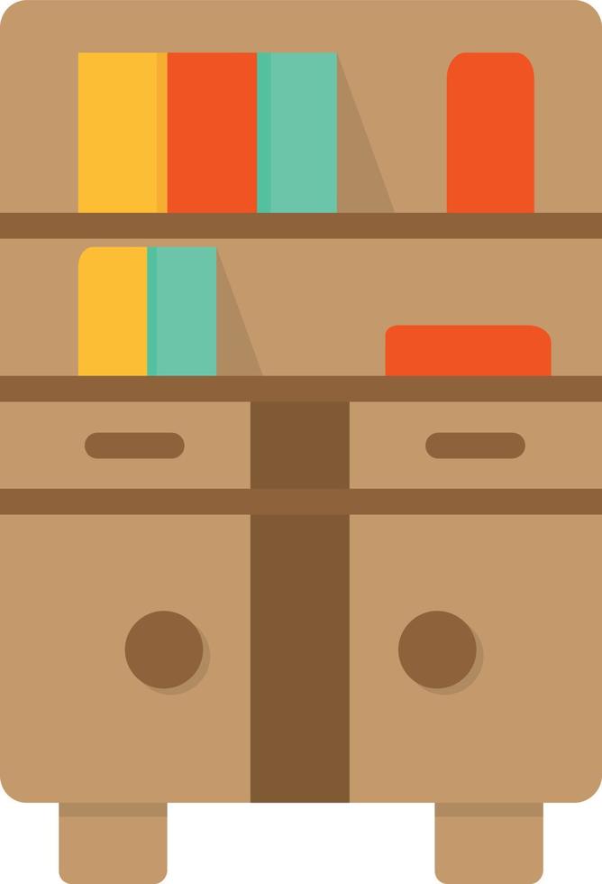 Bookshelf Flat Icon vector