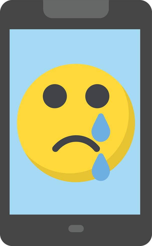 triste icono plano vector