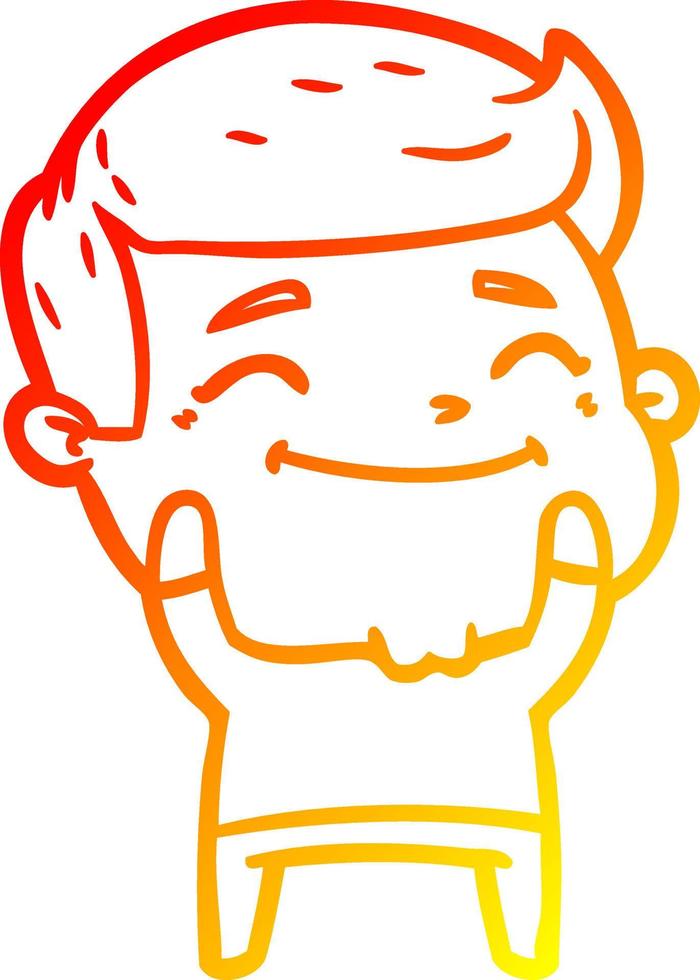 cálido gradiente línea dibujo feliz caricatura hombre vector