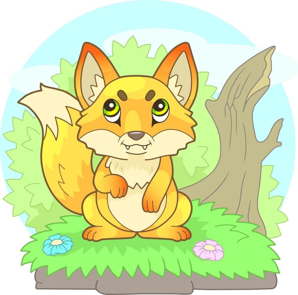 cute little fox vector