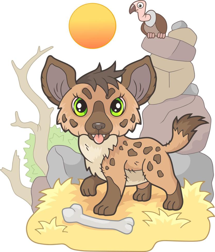 cute little hyena vector