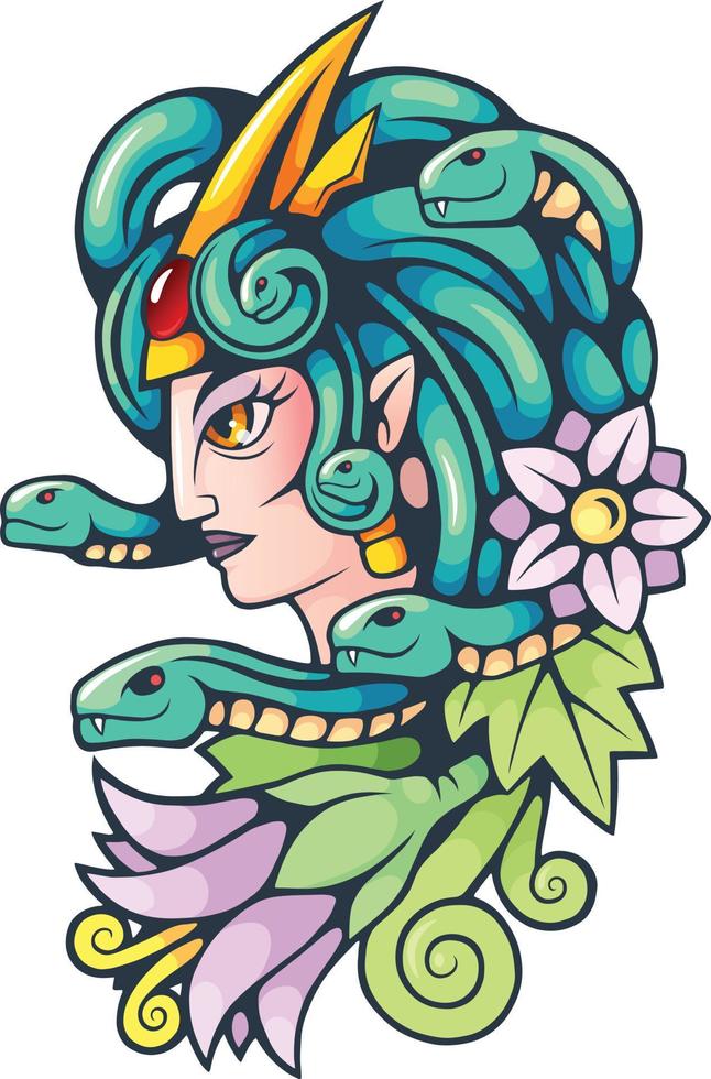 mythological medusa gorgon vector