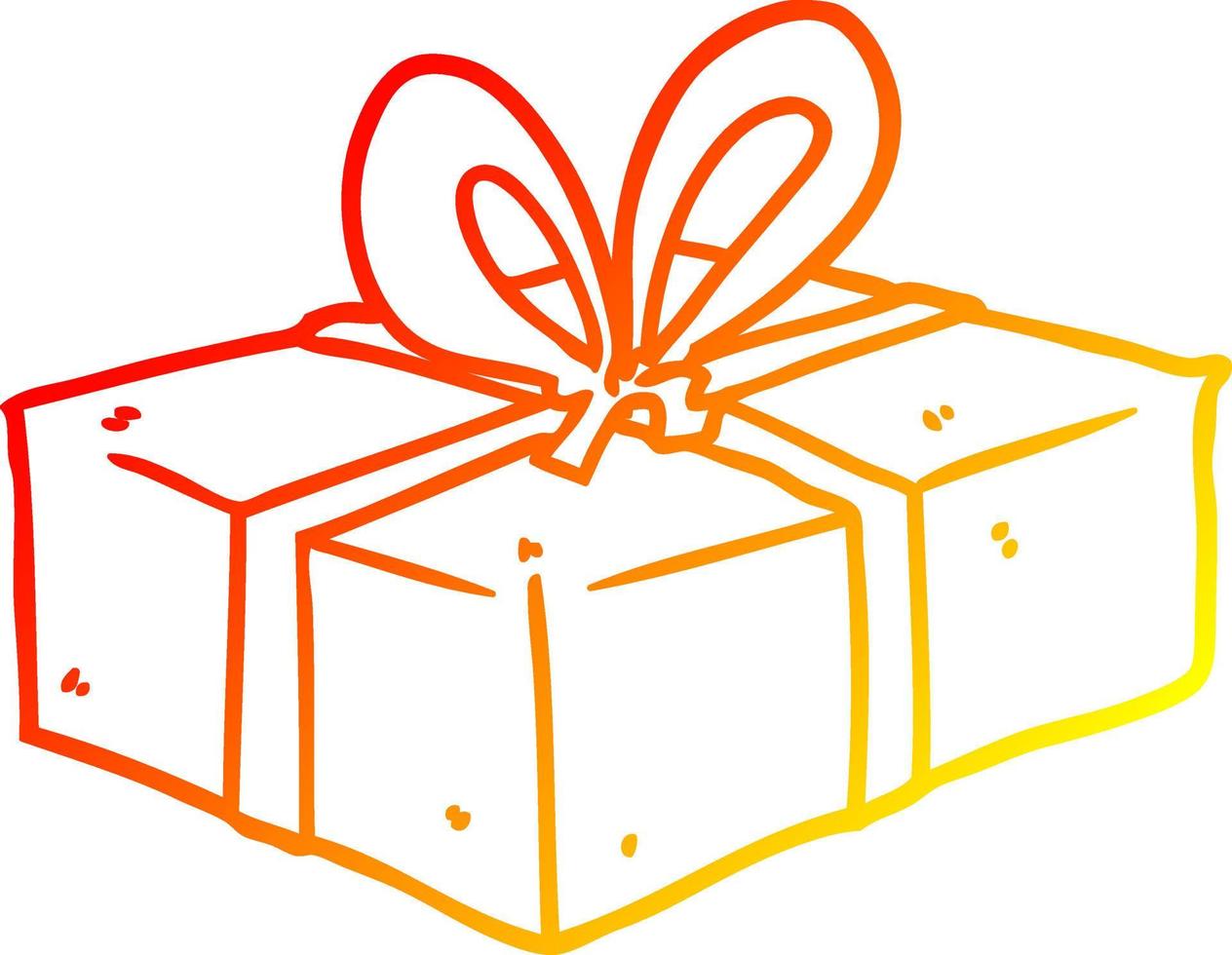 warm gradient line drawing wrapped gift vector