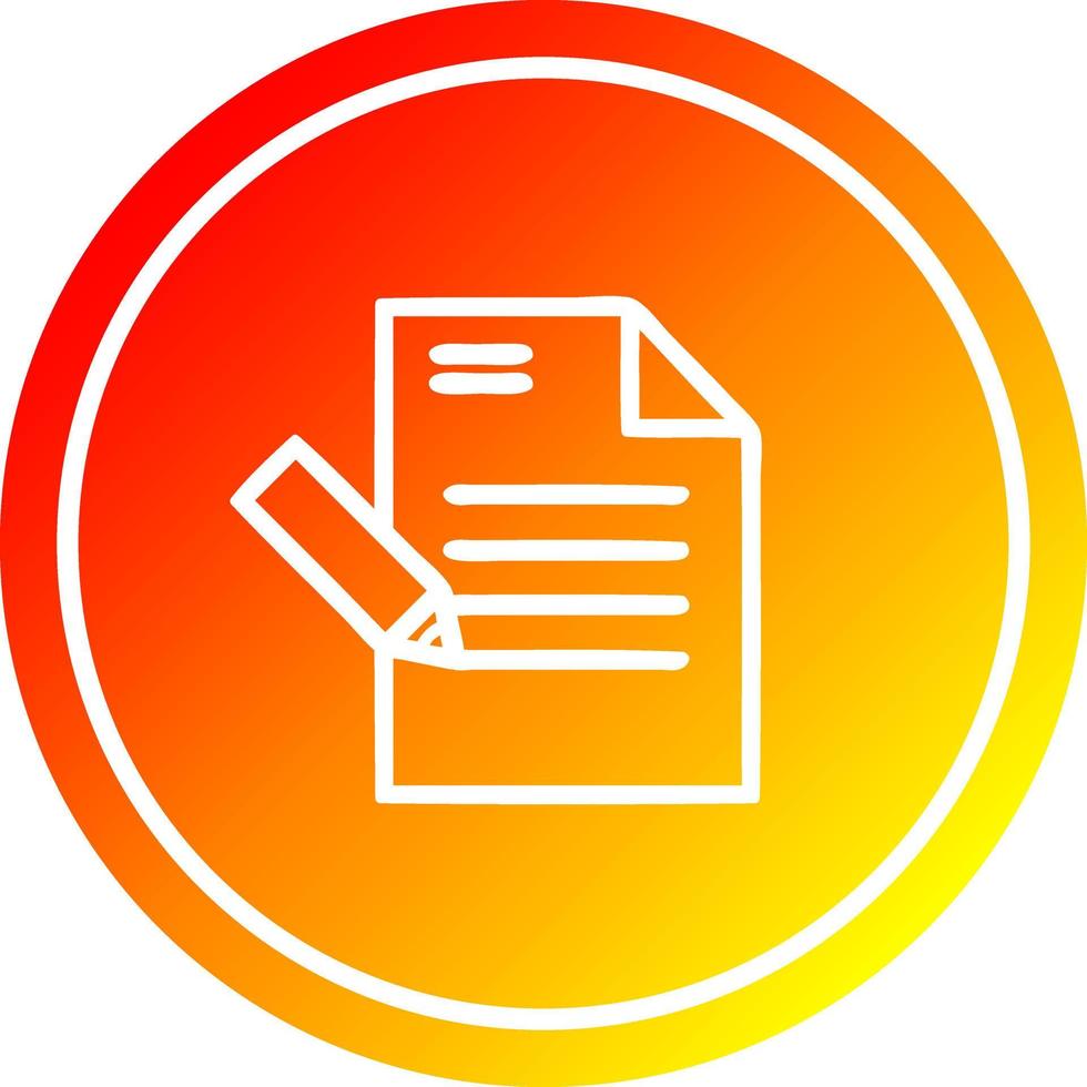 writing document circular in hot gradient spectrum vector