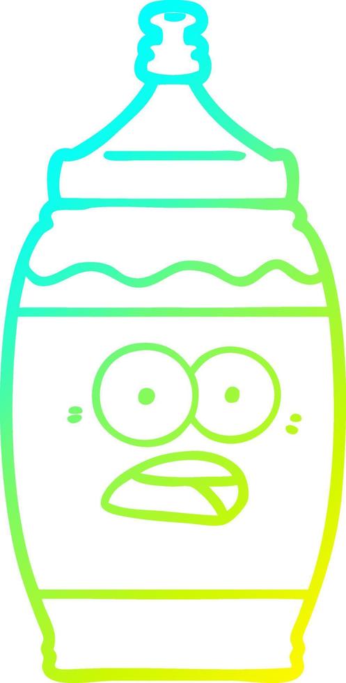 cold gradient line drawing cartoon sports drink vector