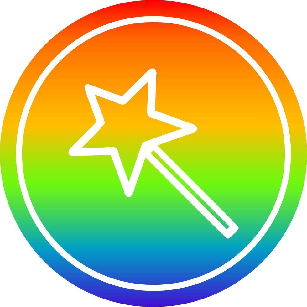 magic wand circular in rainbow spectrum vector