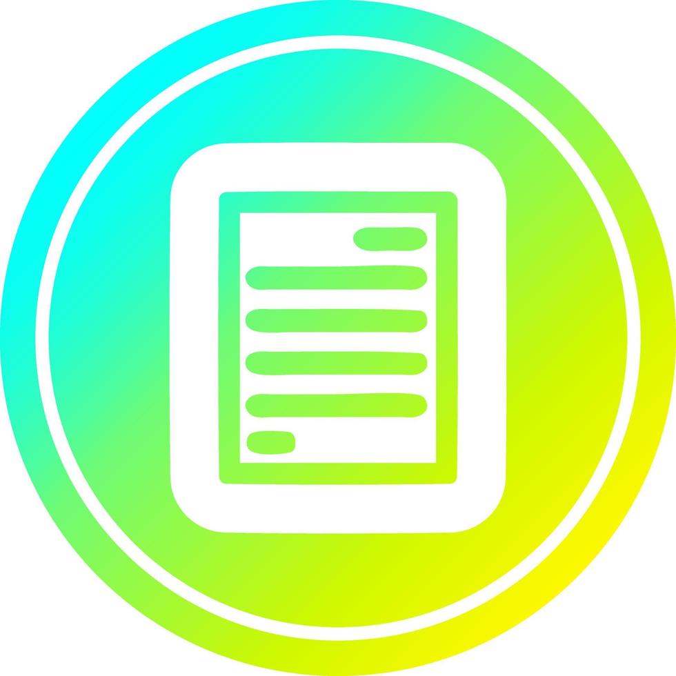 official document circular in cold gradient spectrum vector