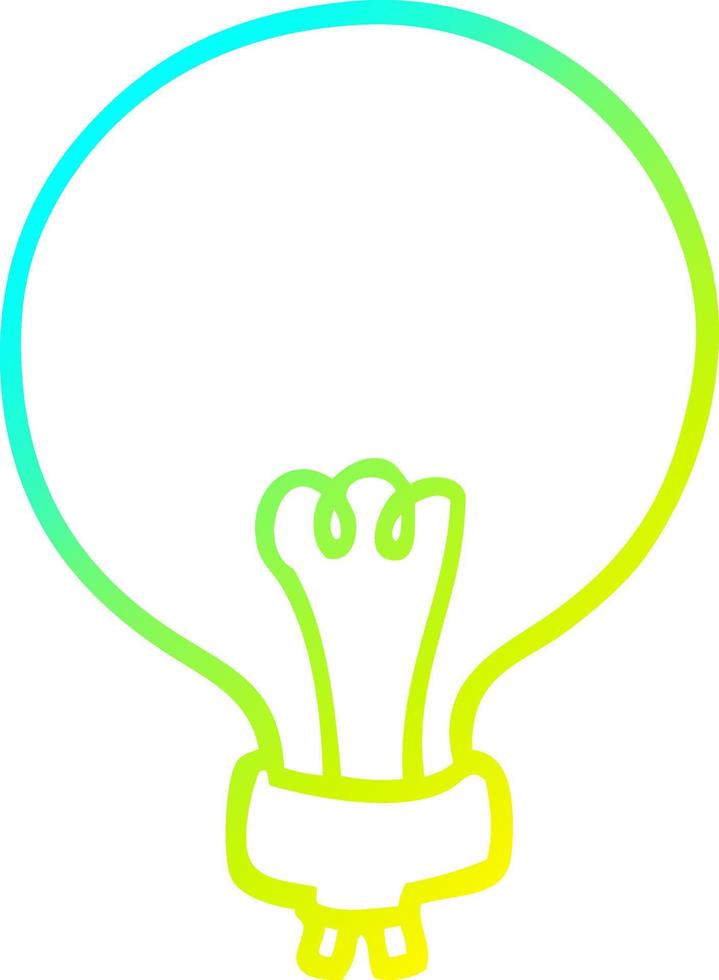 cold gradient line drawing cartoon light bulb vector