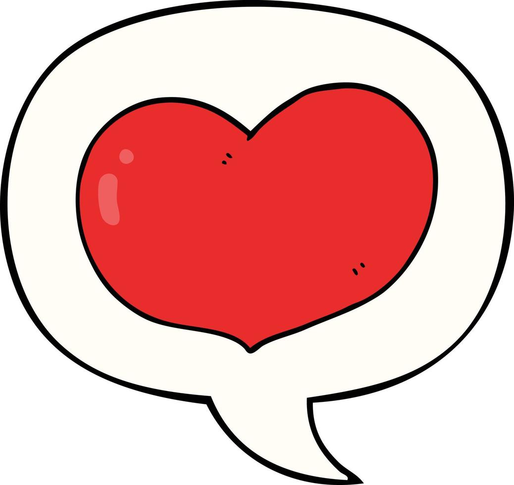 cartoon love heart and speech bubble vector