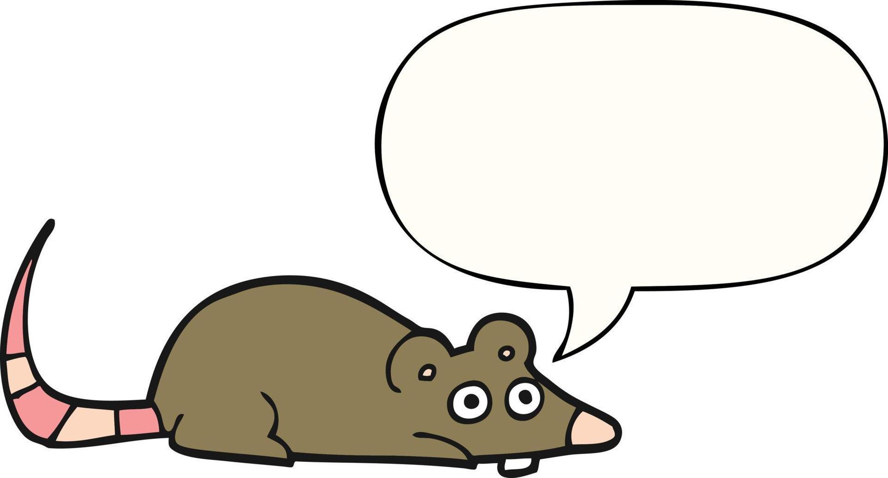 cartoon mouse and speech bubble vector