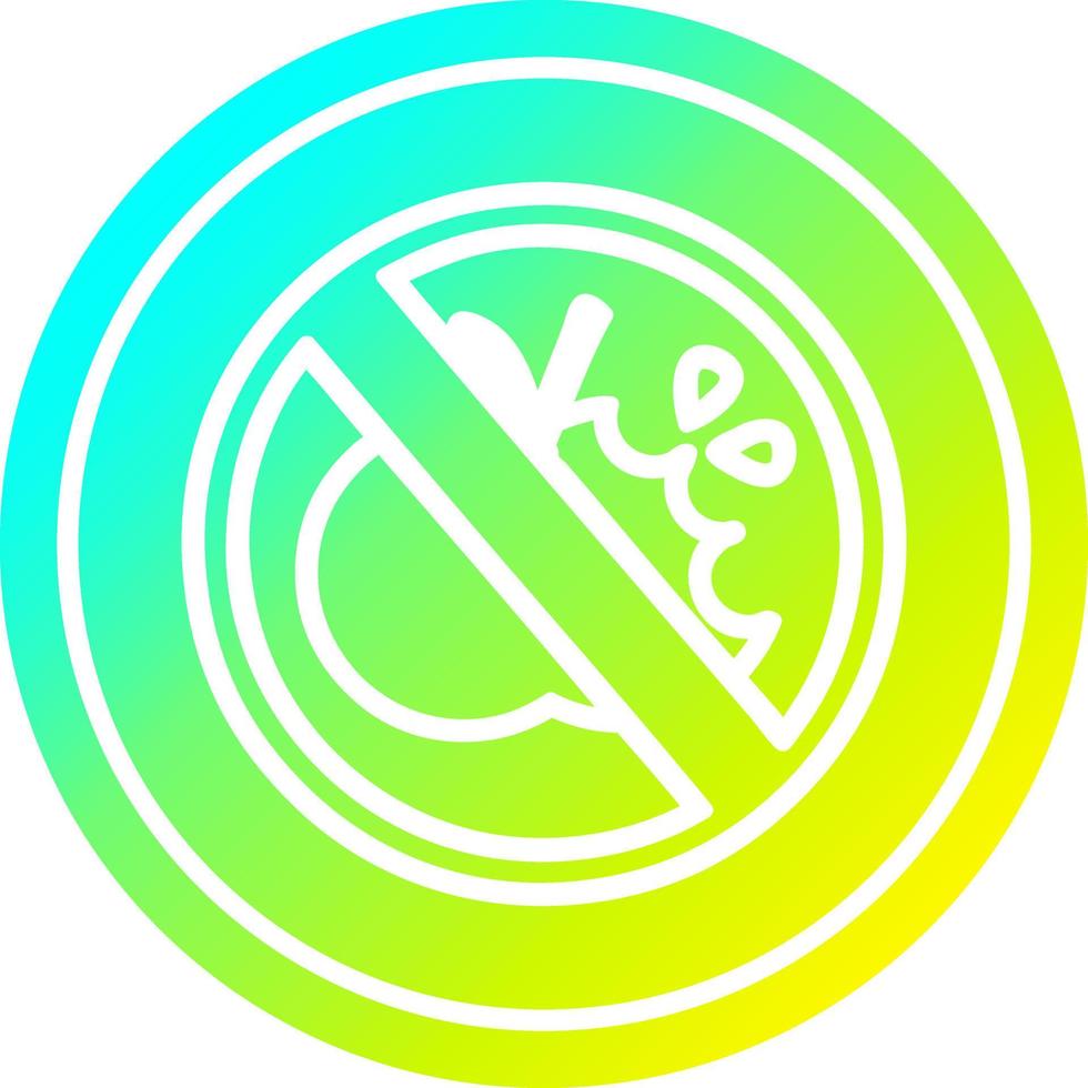 no healthy food circular in cold gradient spectrum vector