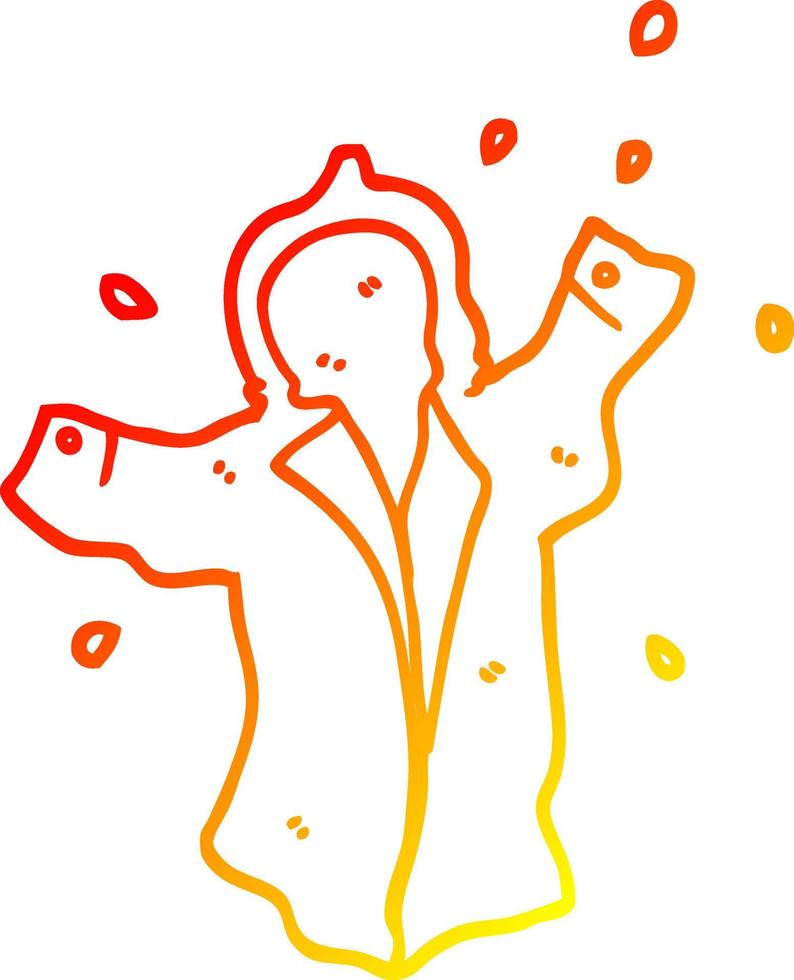 warm gradient line drawing cartoon wet rain coat vector