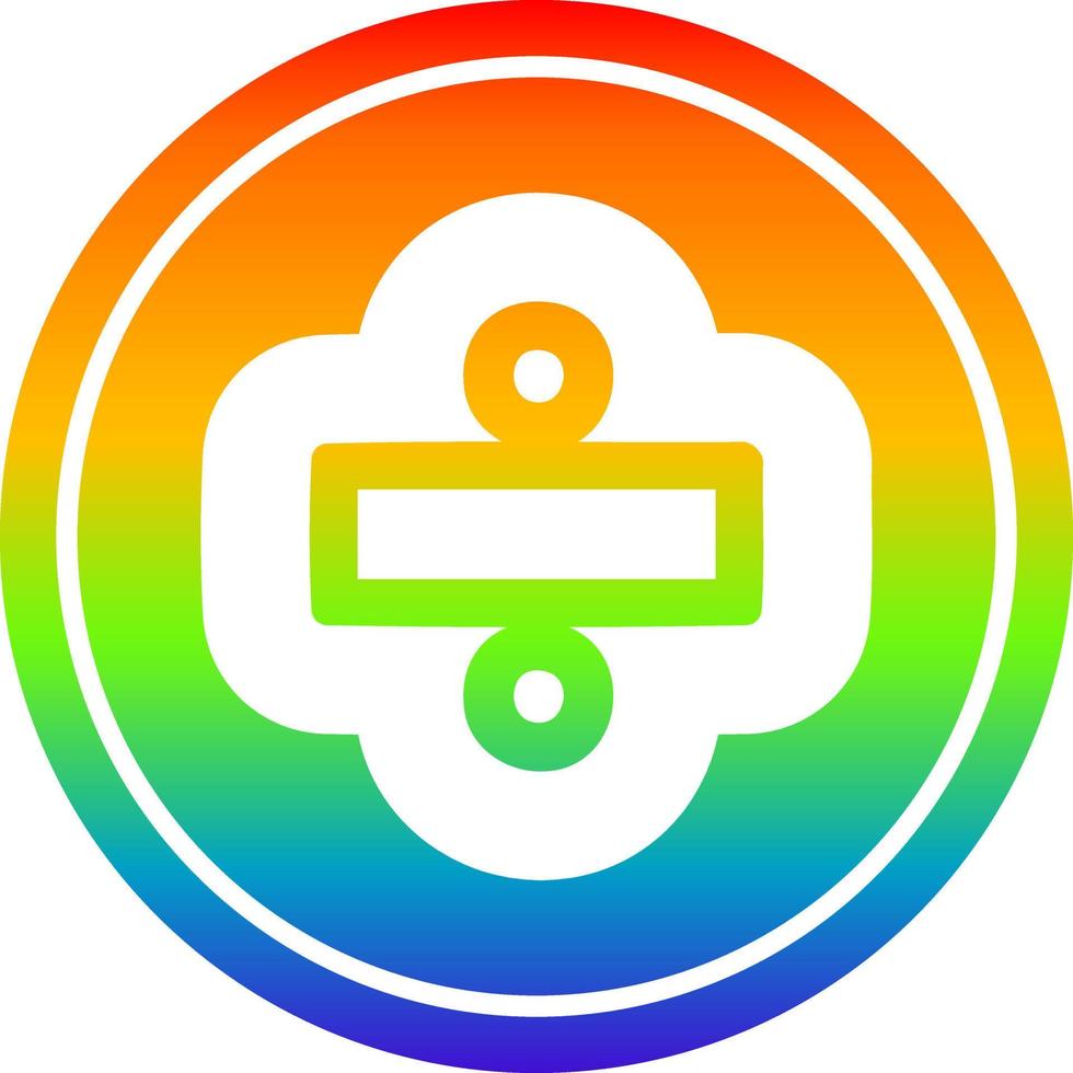 division sign circular in rainbow spectrum vector