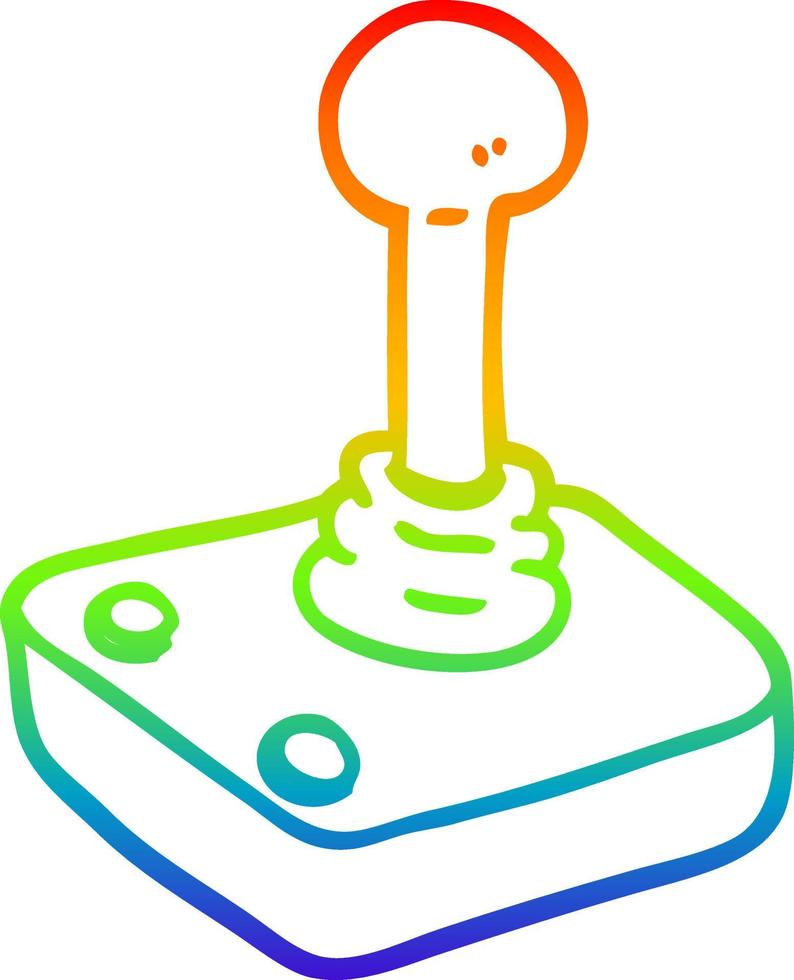 rainbow gradient line drawing cartoon joystick vector