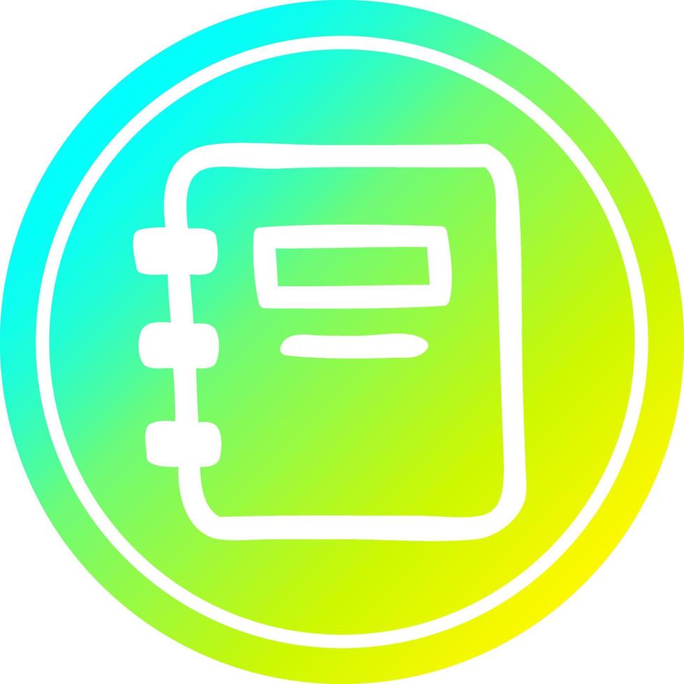 note book circular in cold gradient spectrum vector