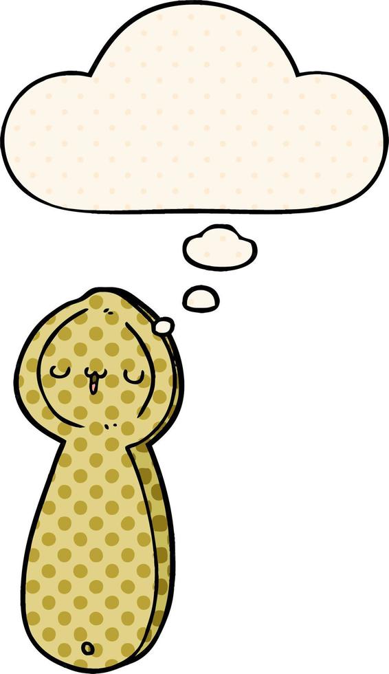 cartoon spoon and thought bubble in comic book style vector