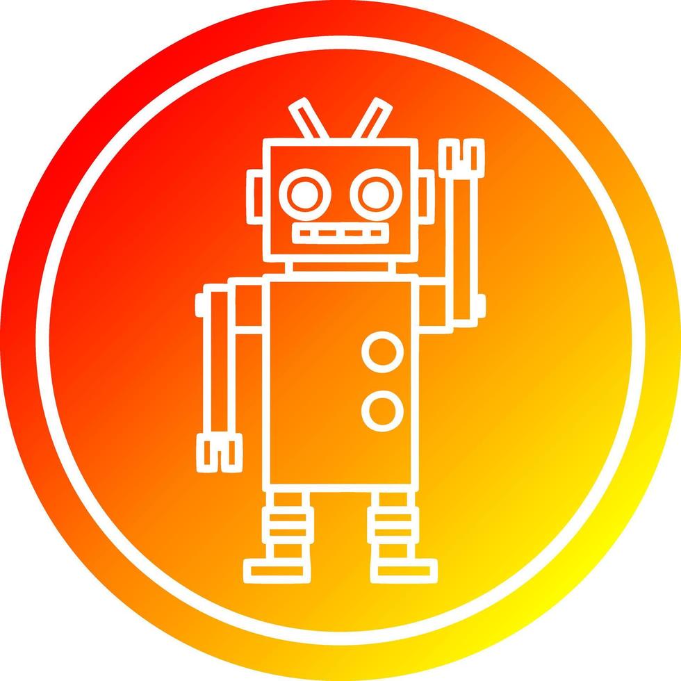 dancing robot circular in hot gradient spectrum vector