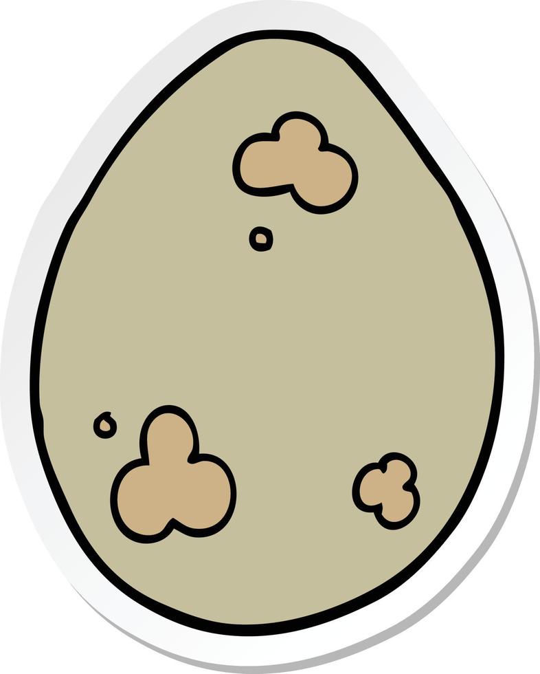 sticker of a cartoon egg vector