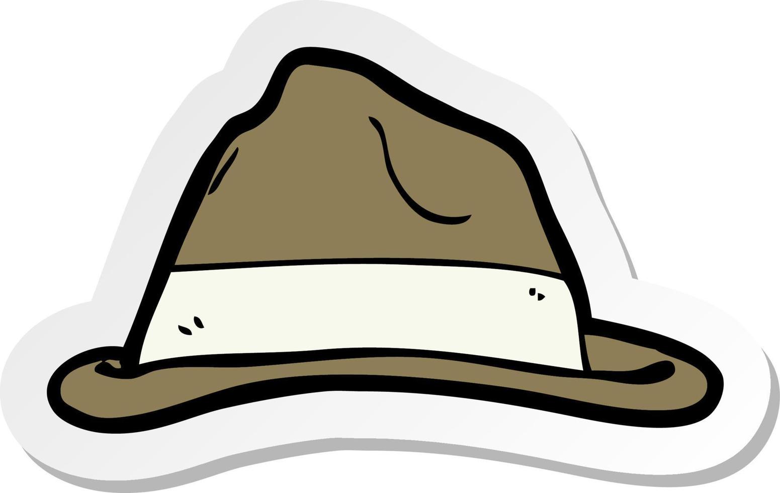 sticker of a cartoon hat vector