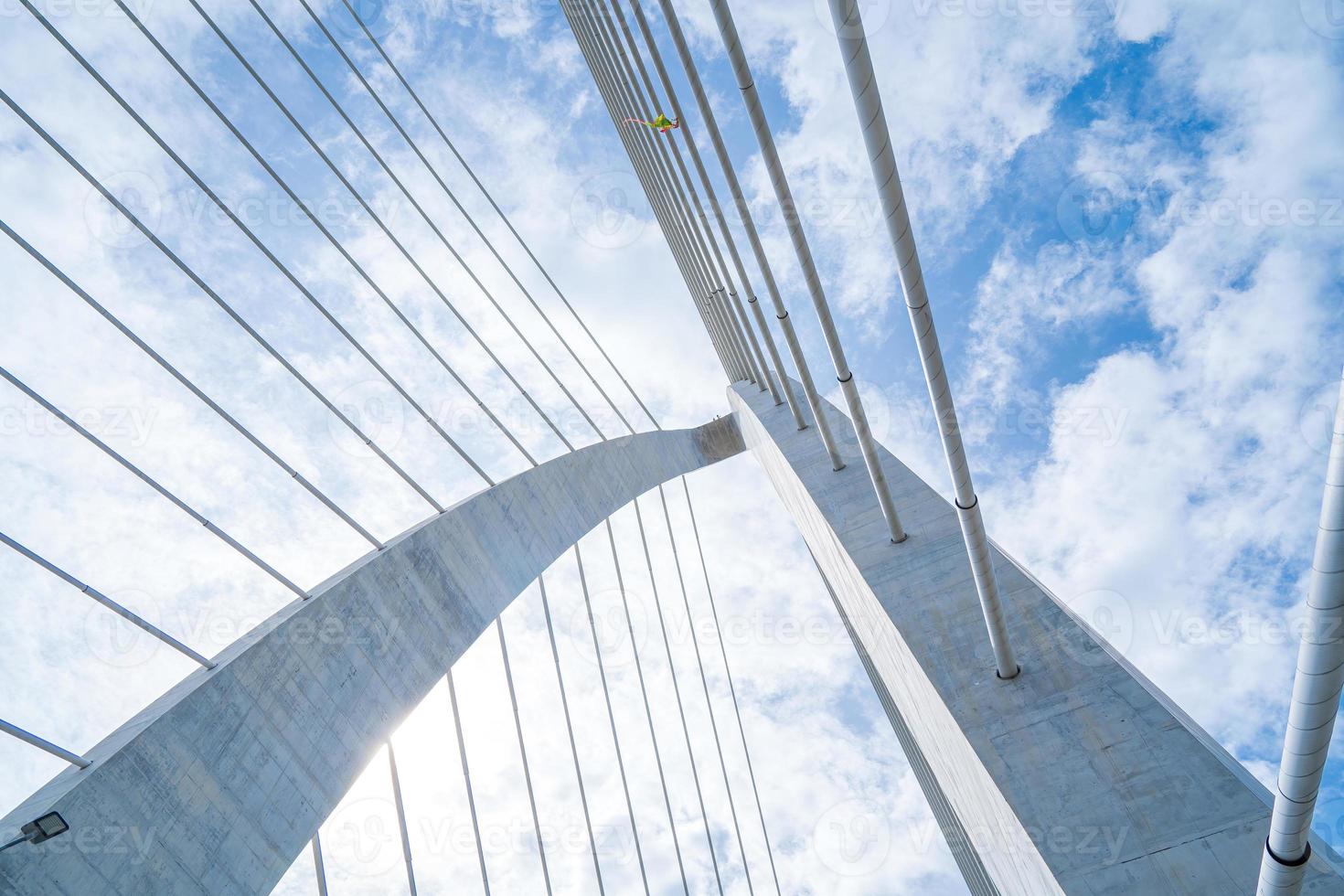 Ho Chi Minh city, Vietnam - MAY 22 2022 Thu Thiem 2 bridge, connecting Thu Thiem peninsula and District 1 across the Saigon River in Bach Dang port photo