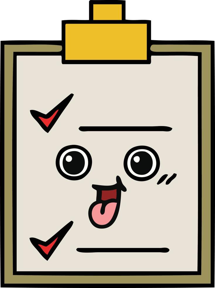 cute cartoon check list vector