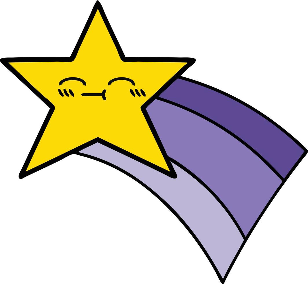 cute cartoon shooting rainbow star vector