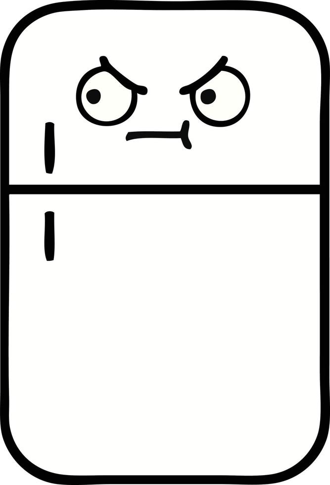 cute cartoon fridge freezer vector