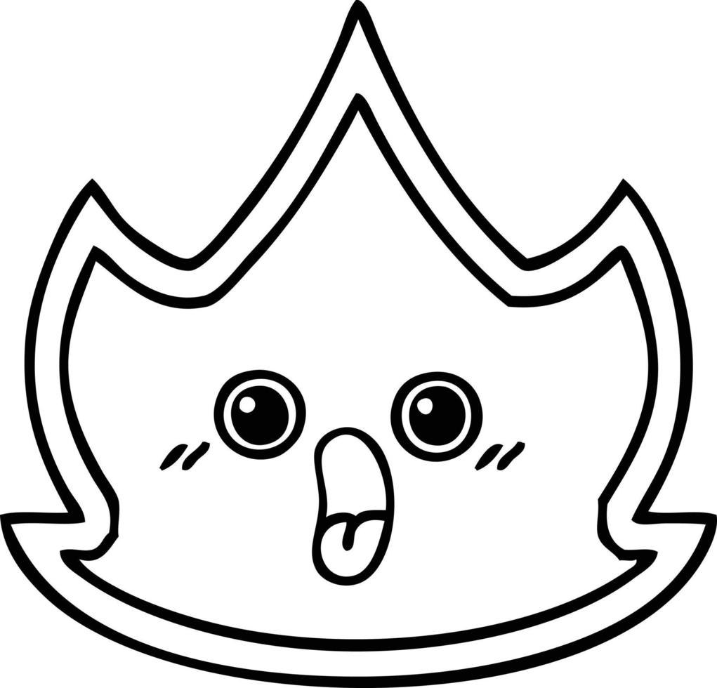 line drawing cartoon fire vector