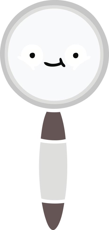 flat color retro cartoon magnifying glass vector