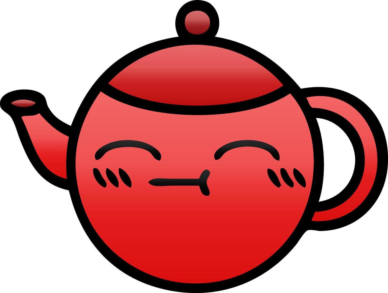 gradient shaded cartoon teapot vector