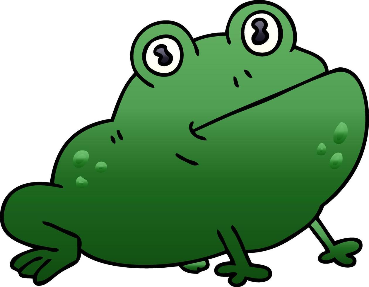 quirky gradient shaded cartoon frog vector