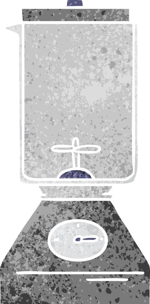 retro cartoon doodle of a food blender vector