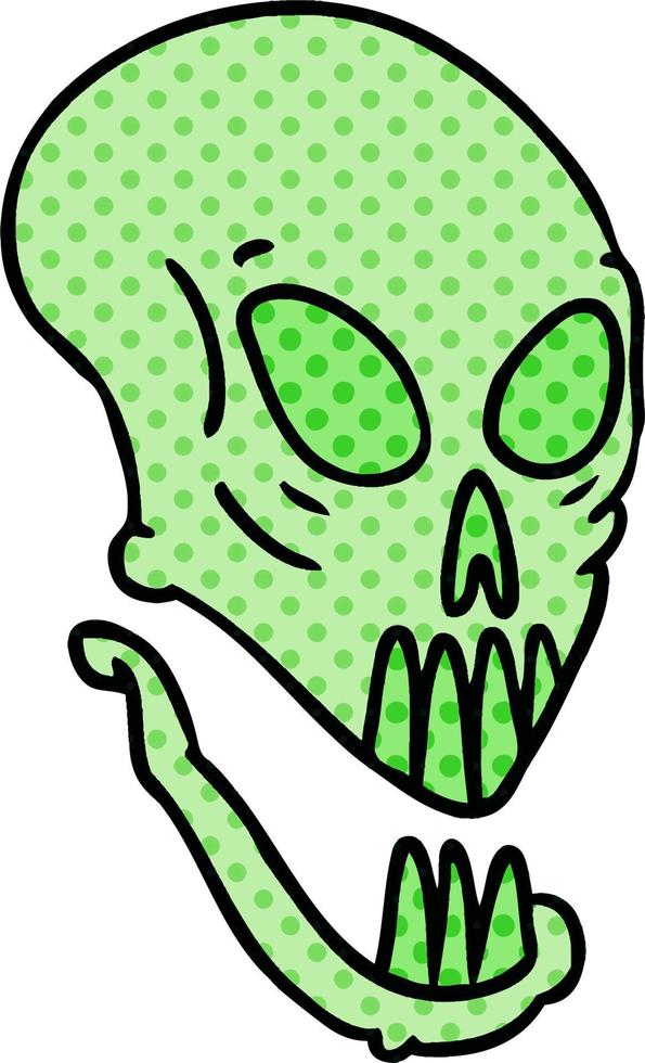 cartoon doodle of a skull head vector