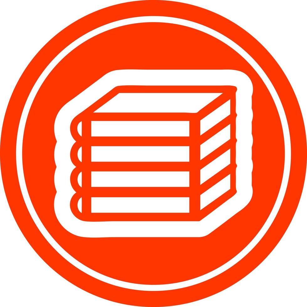 stack of books circular icon vector