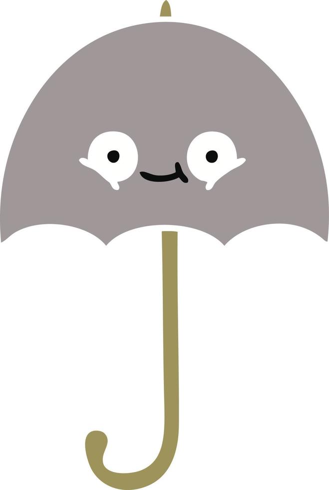 flat color retro cartoon umbrella vector