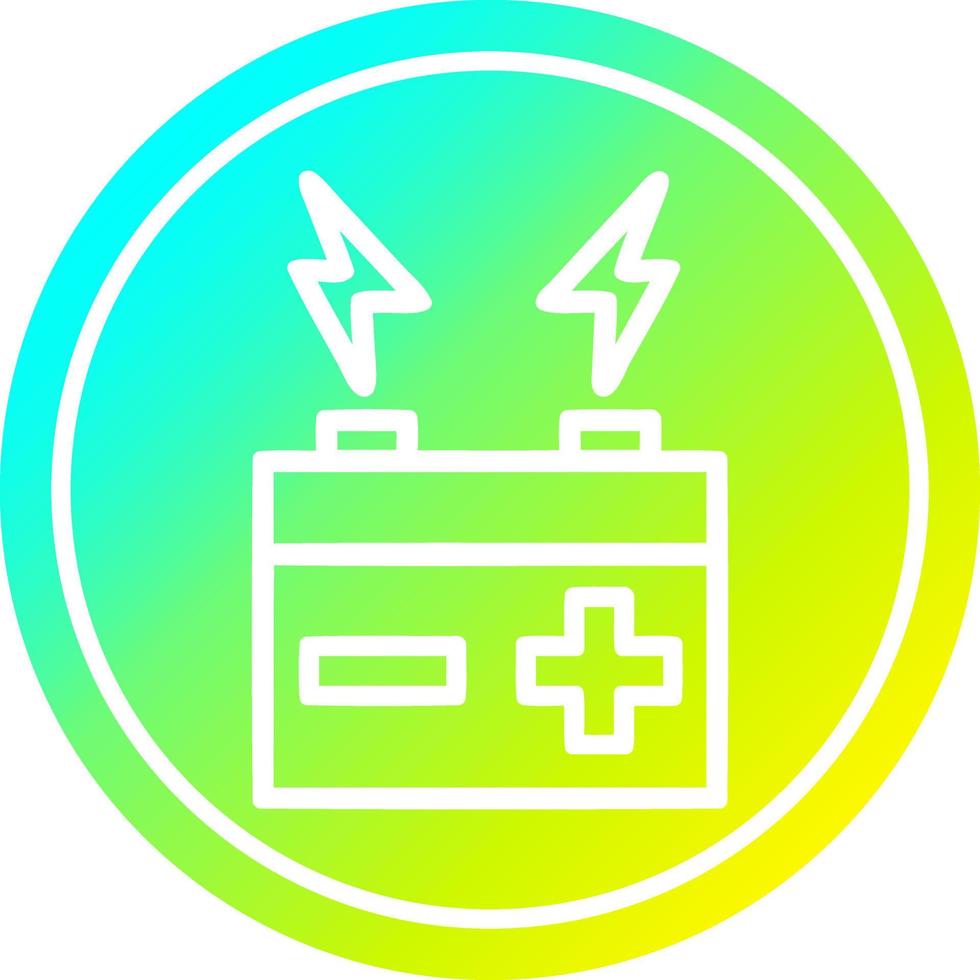 battery circular in cold gradient spectrum vector