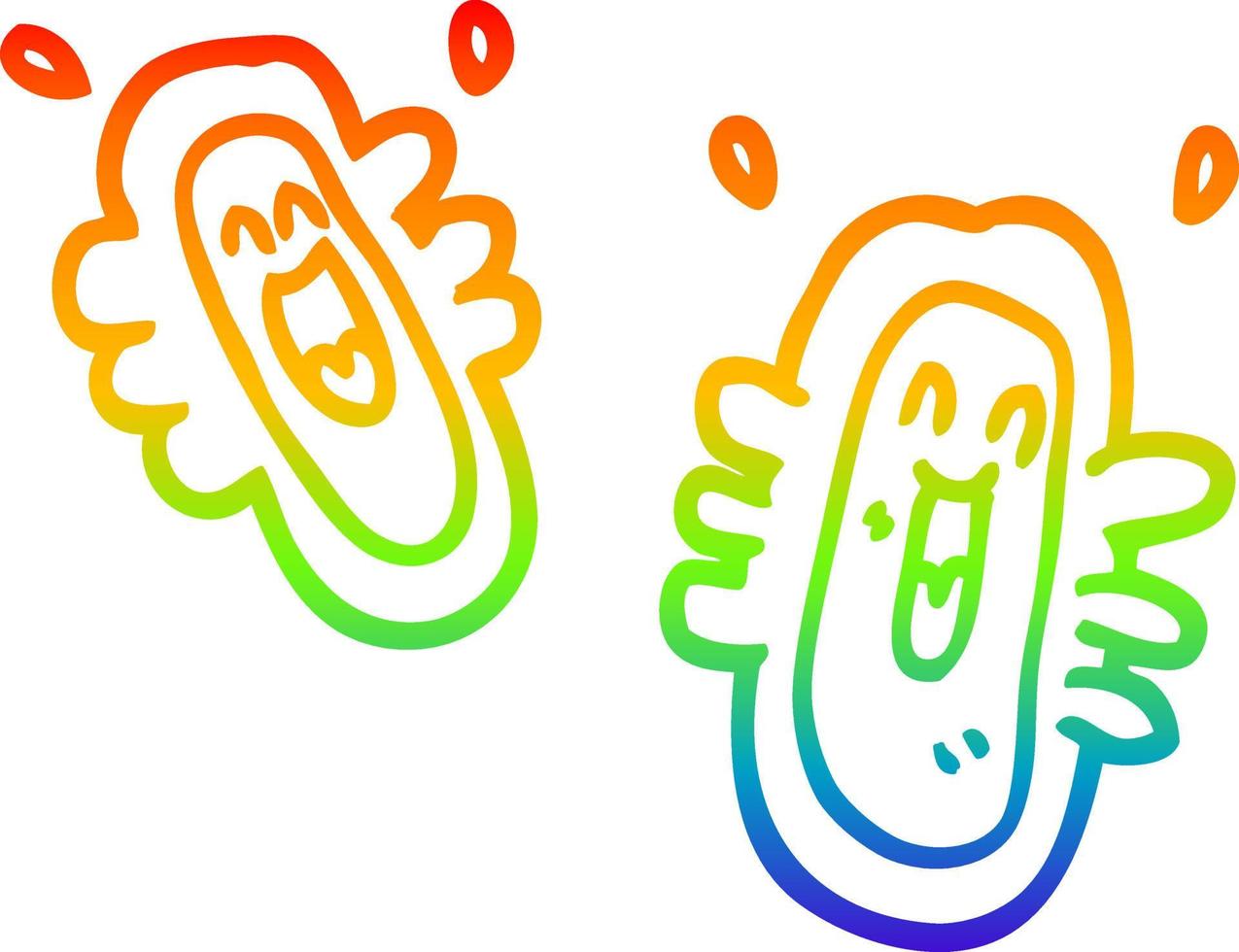arco iris gradiente línea dibujo dibujos animados feliz gérmenes vector