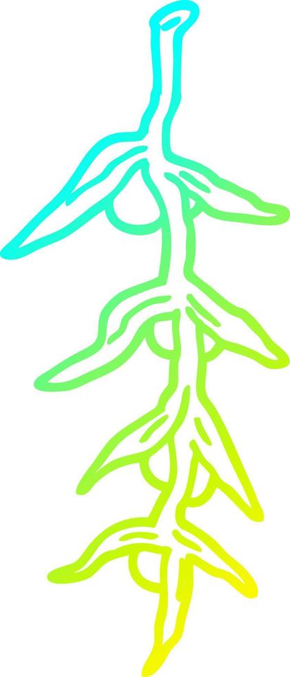 cold gradient line drawing cartoon plant vector