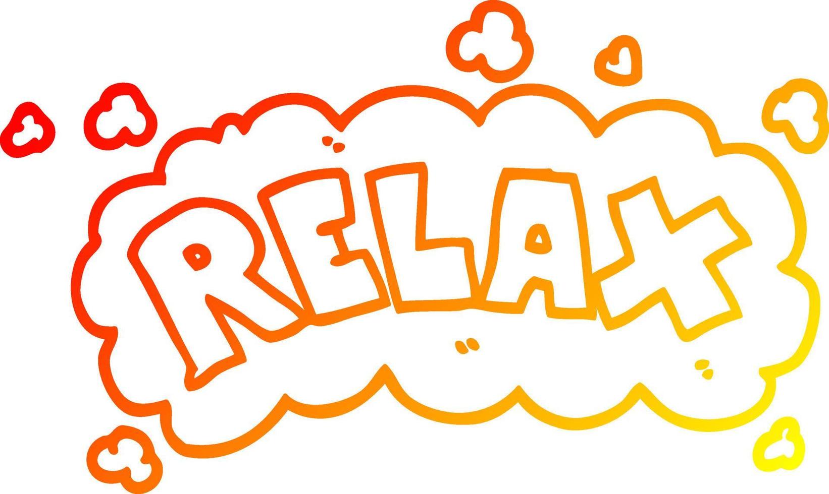 warm gradient line drawing cartoon relax symbol vector