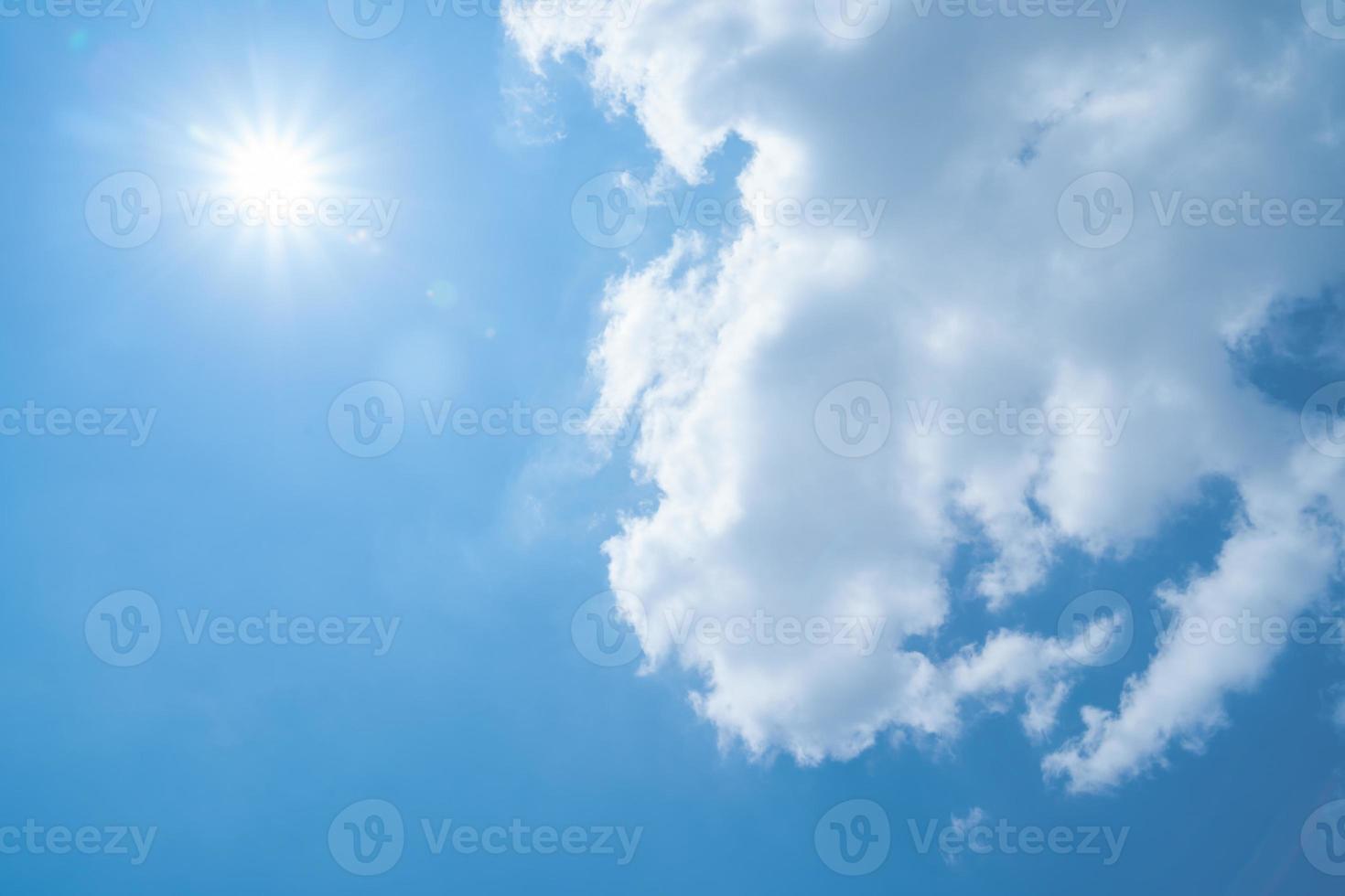 Beautiful view of blue sky with clouds at sunrise. Partly cloudy.Background cloud summer. Cloud summer. Sky cloud clear with sunset. Natural sky cinematic beautiful yellow and white texture background photo