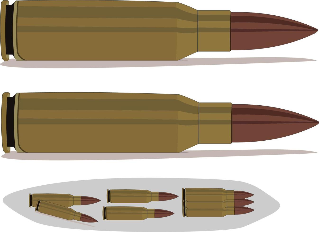 picture of gun bullets with brown color vector