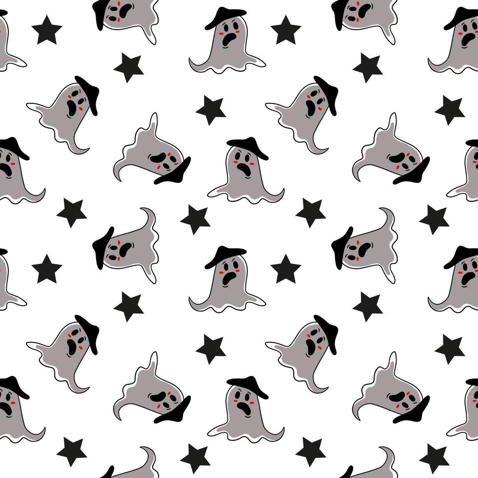 ghost seamless pattern vector