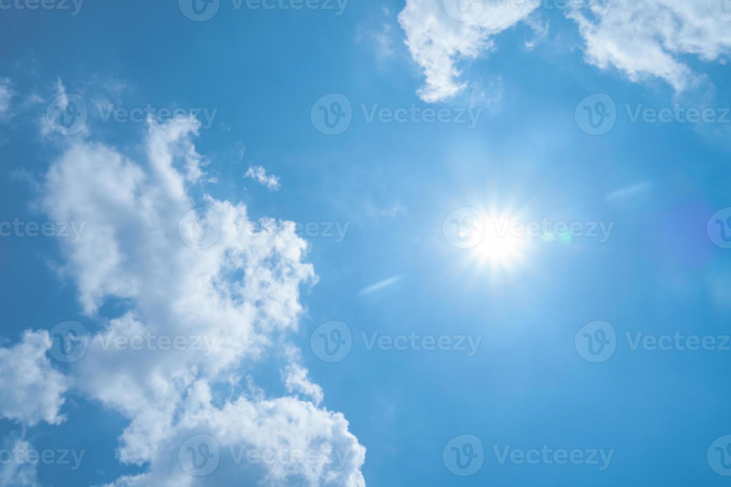 Beautiful view of blue sky with clouds at sunrise. Partly cloudy.Background cloud summer. Cloud summer. Sky cloud clear with sunset. Natural sky cinematic beautiful yellow and white texture background photo